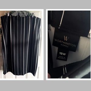 Worthington Stripe Pencil Skirt